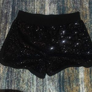 Black sequin shorts!